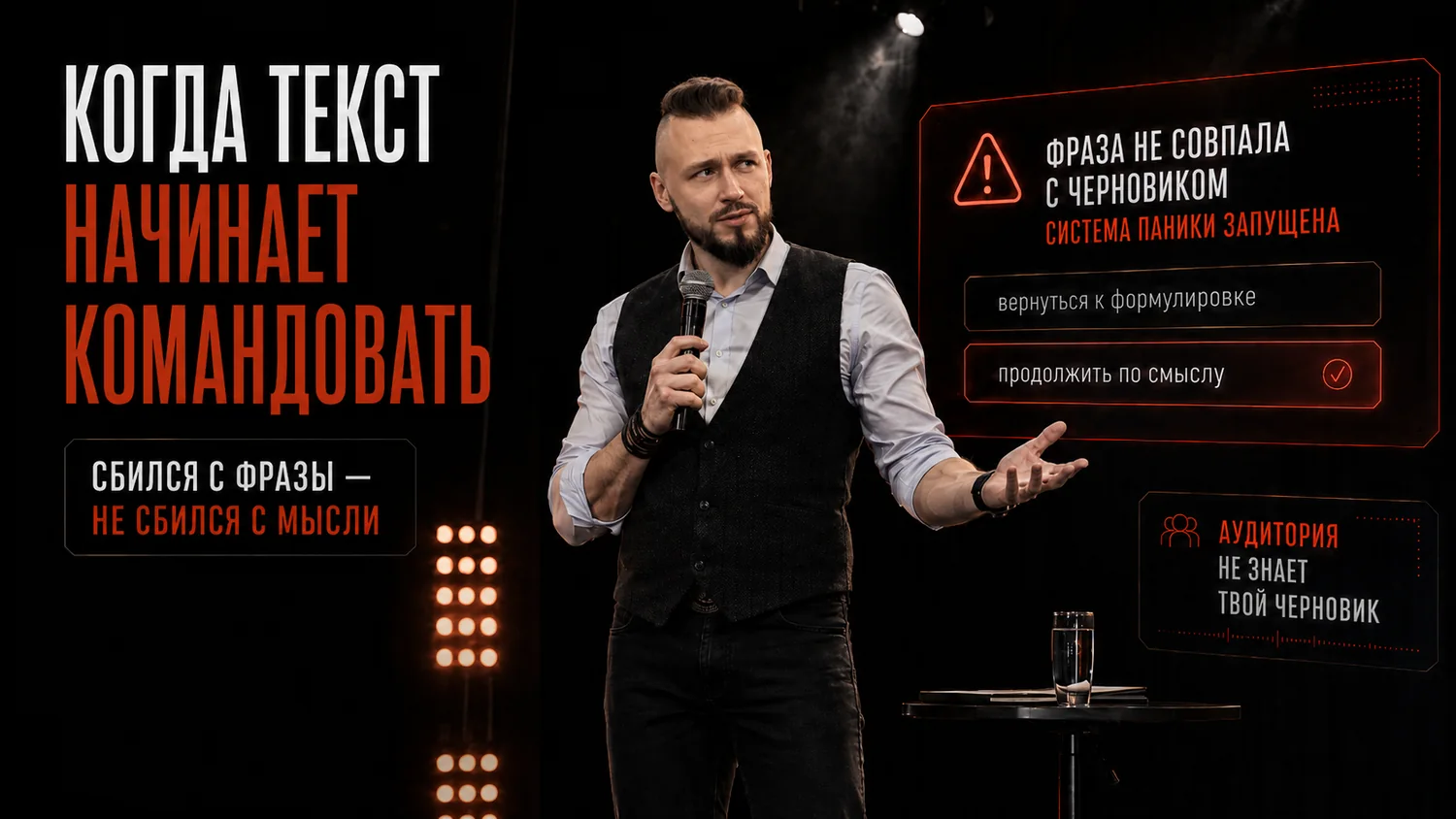 Есть очень типичная и коварная ловушка, в которую хотя бы раз попадал каждый оратор